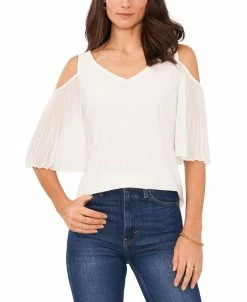 Vince Camuto Ld-Shoulder Pleated-Sleeve Top