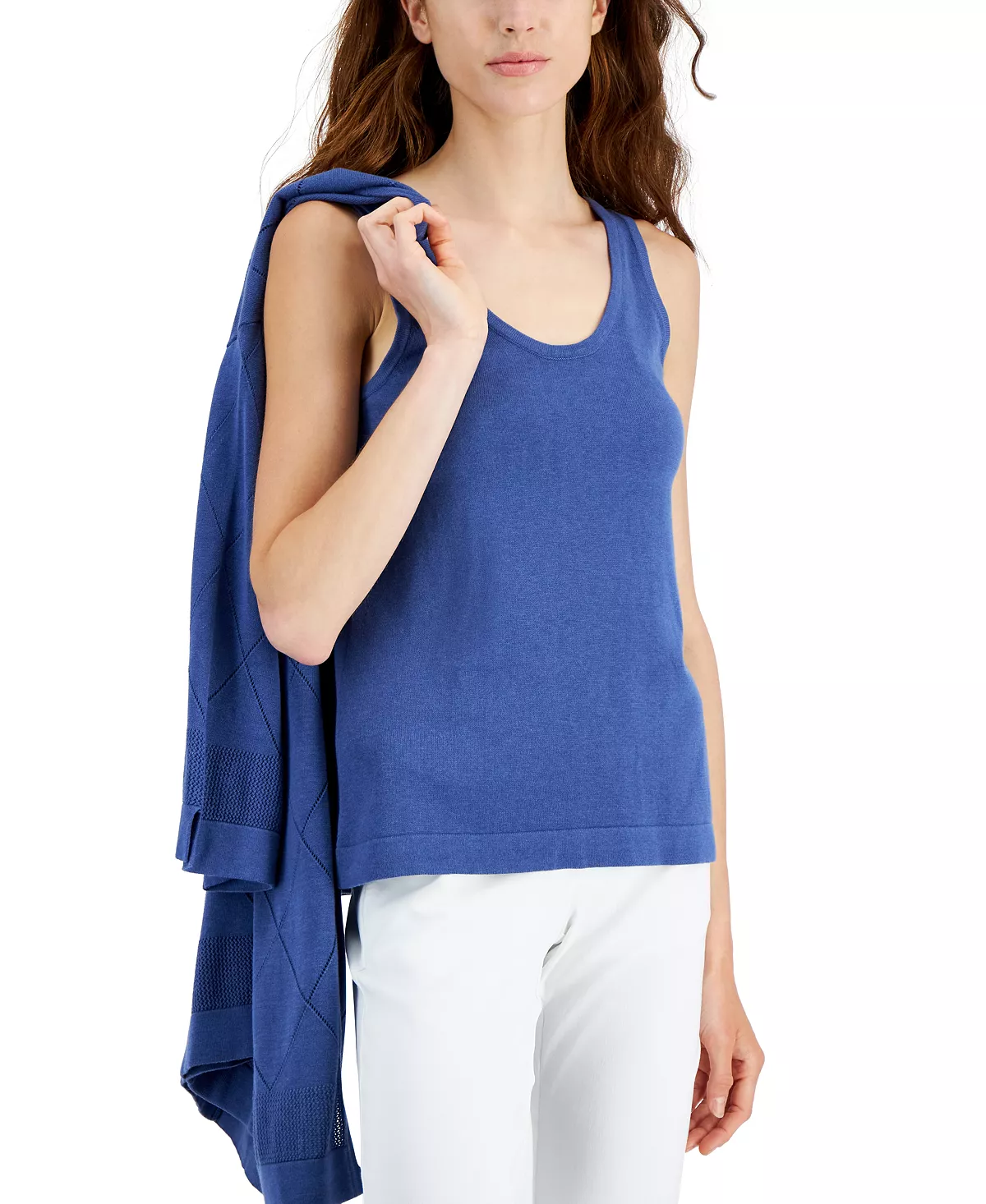 Anne Klein Women's Double Scoop Neck Tank Top 1 Anne Klein Women's Double Scoop Neck Tank Top