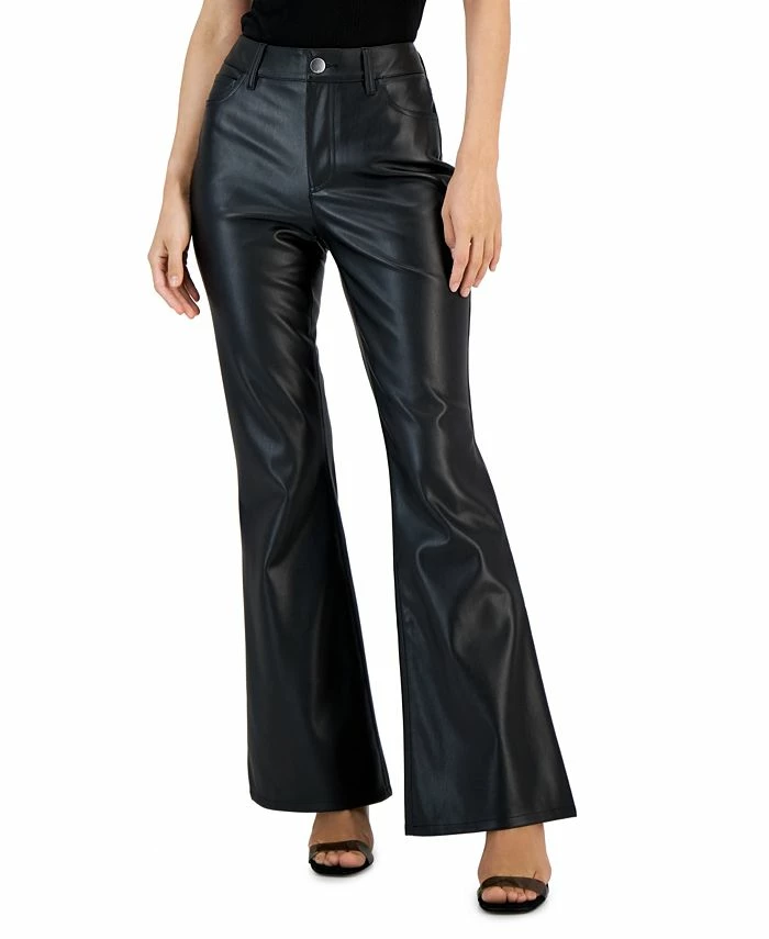 INC International Concepts Women's Faux-Leather Flare-Leg Pants, Created For Macy's 1 INC International Concepts Women's Faux-Leather Flare-Leg Pants, Created For Macy's
