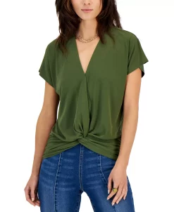 INC International Concepts Women's Faux-Wrap Knot-Hem Top, Created For Macy's 5 INC International Concepts Women's Faux-Wrap Knot-Hem Top, Created For Macy's -VINCE CAMUTO Shop 21997953 fpx