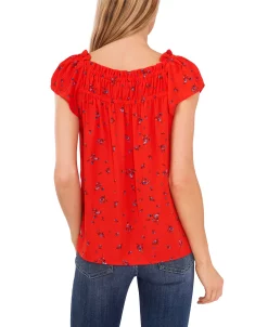 CeCe Women's Ruffled Square Neckline Floral Top -VINCE CAMUTO Shop 22021076 fpx