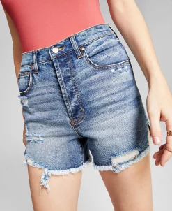 And Now This Women's High-Rise Frayed Denim Shorts -VINCE CAMUTO Shop 22039119 fpx