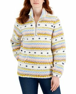 Style & Co Women's Quarter-Zip Fleece Sweater, Created For Macy's