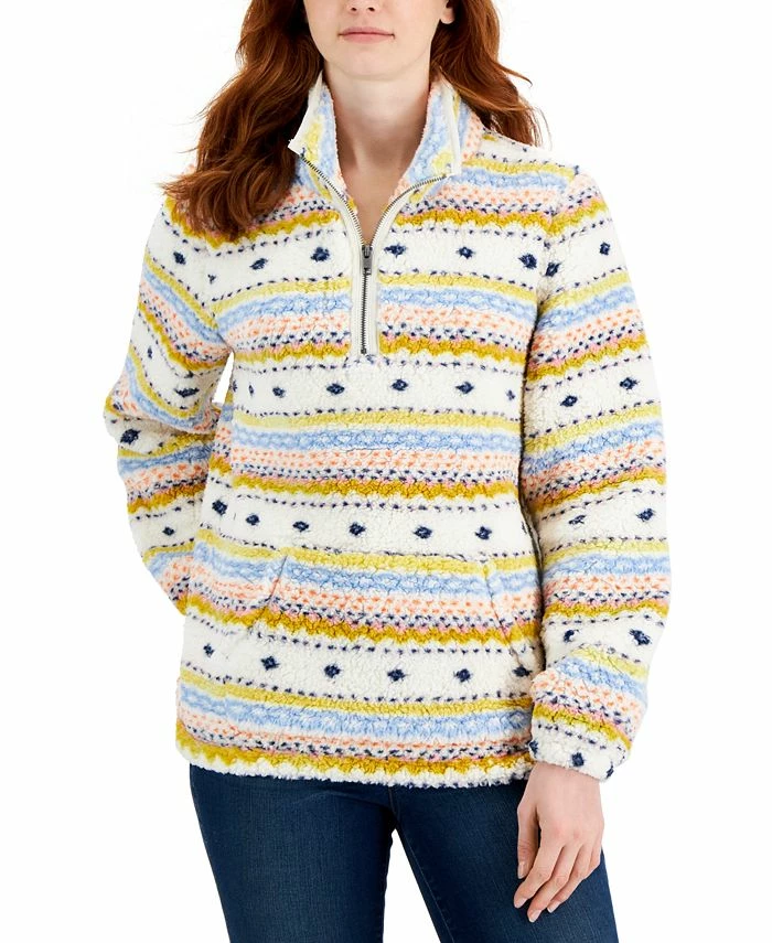 Style & Co Women's Quarter-Zip Fleece Sweater, Created For Macy's 1 Style & Co Women's Quarter-Zip Fleece Sweater, Created For Macy's