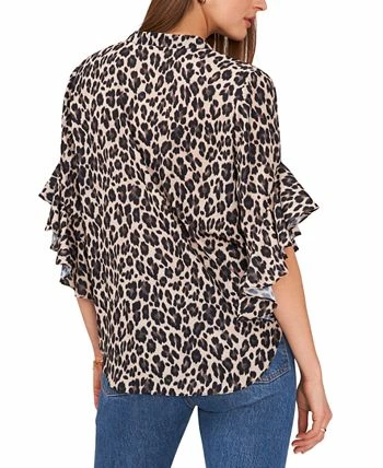 Vince Camuto Women's Ruffle-Sleeve Leopard-Print Blouse 2 Vince Camuto Women's Ruffle-Sleeve Leopard-Print Blouse - Image 2
