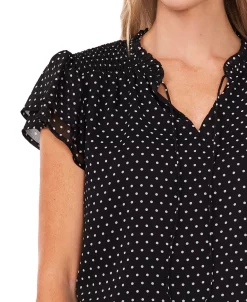 CeCe Women's Printed Flutter-Sleeve Top -VINCE CAMUTO Shop 22152630 fpx