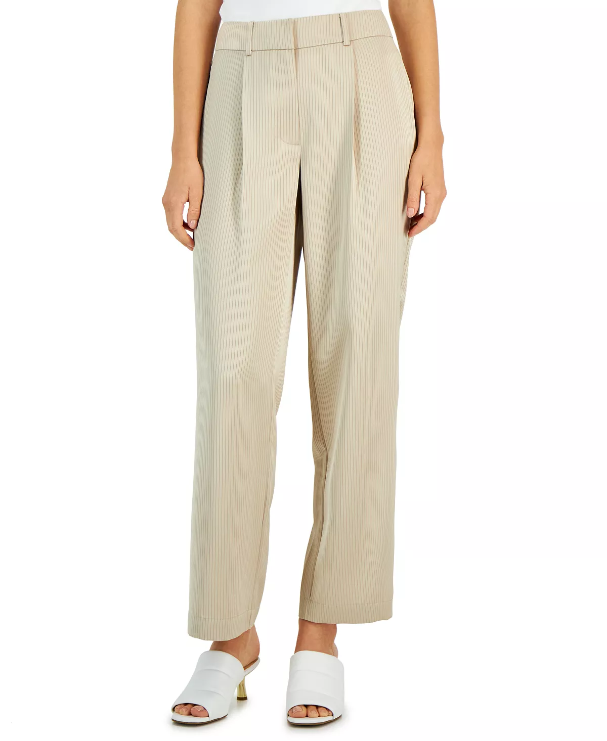 Alfani Women's Stripe Satin Wide-Leg Trousers, Created For Macy's 1 Alfani Women's Stripe Satin Wide-Leg Trousers, Created For Macy's