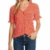 CeCe Women's Daisy Melody Ruffle Short Sleeve Blouse