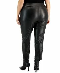 Kasper Plus Size Pull-On Faux-Leather Slim-Fit Ankle Pants -VINCE CAMUTO Shop 22185960 fpx