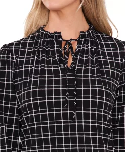 CeCe Women's 3/4-Sleeve Knit Tie-Neck Top -VINCE CAMUTO Shop 22200086 fpx
