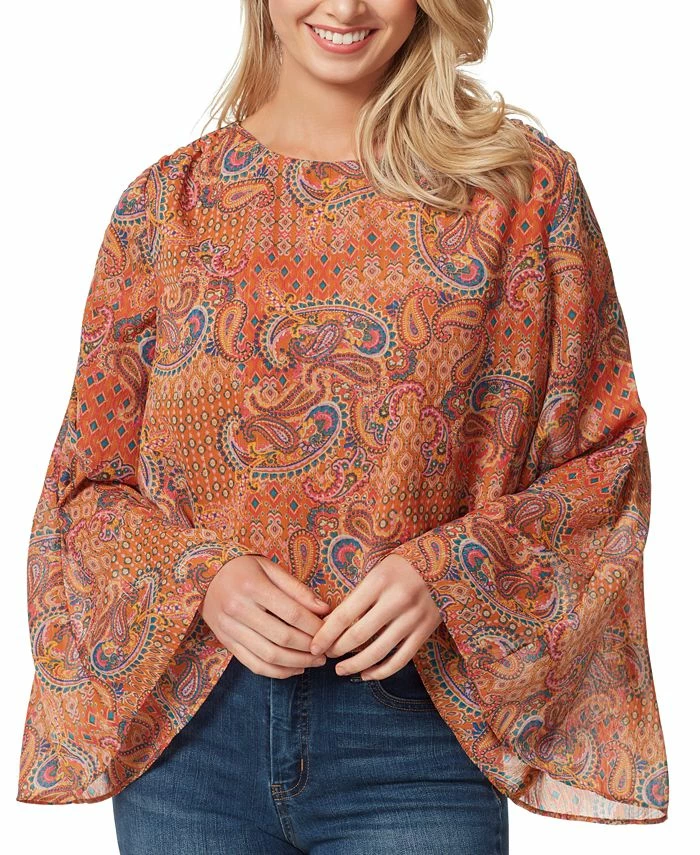 Jessica Simpson Women's Monique Ruched Trumpet-Sleeve Top 1 Jessica Simpson Women's Monique Ruched Trumpet-Sleeve Top