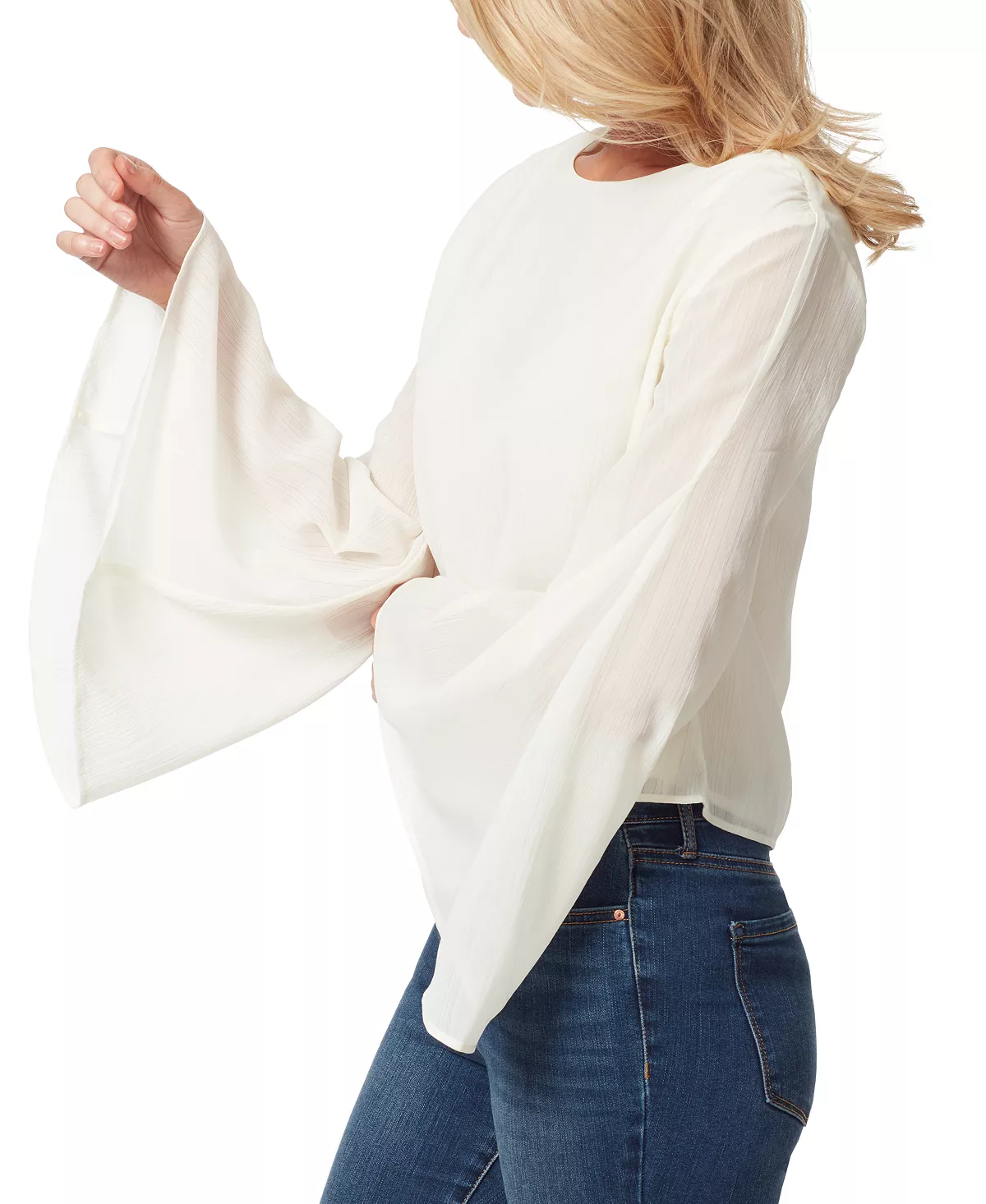 Jessica Simpson Women's Monique Ruched Trumpet-Sleeve Top 4 Jessica Simpson Women's Monique Ruched Trumpet-Sleeve Top - Image 4
