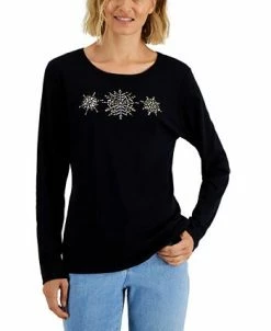Karen Scott Women's Long-Sleeve Holiday Top, Created For Macy's -VINCE CAMUTO Shop 22206544 fpx