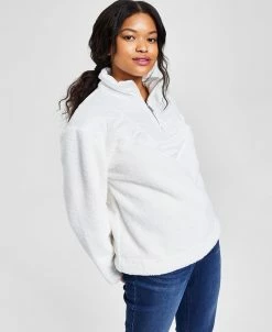 Style & Co Women's Mixed Media Quarter-Zip Pullover, Created For Macy's