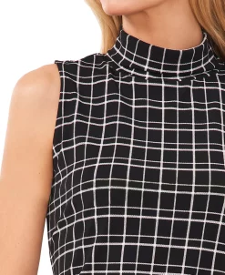 CeCe Women's Plaid Sleeveless Knit Mock Neck Top 6 CeCe Women's Plaid Sleeveless Knit Mock Neck Top -VINCE CAMUTO Shop 22248209 fpx