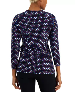 Anne Klein Printed Tie-Waist Top -VINCE CAMUTO Shop 22250830 fpx