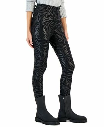 INC International Concepts Women's Animal-Print Metallic Ponté-Knit Skinny Pants, Created For Macy's 3 INC International Concepts Women's Animal-Print Metallic Ponté-Knit Skinny Pants, Created For Macy's - Image 3