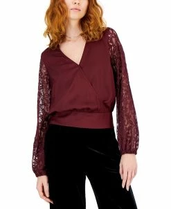 INC International Concepts Women's Lace-Sleeve Blouse, Created For Macy's