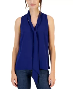 INC International Concepts Women's Tie-Neck Blouse, Created For Macy's