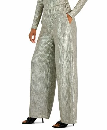 INC International Concepts Women's Metallic Wide-Leg High Rise Pull-On Pants, Created For Macy's 3 INC International Concepts Women's Metallic Wide-Leg High Rise Pull-On Pants, Created For Macy's - Image 3
