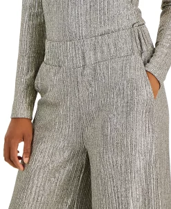 INC International Concepts Women's Metallic Wide-Leg High Rise Pull-On Pants, Created For Macy's 8 INC International Concepts Women's Metallic Wide-Leg High Rise Pull-On Pants, Created For Macy's -VINCE CAMUTO Shop 22270458 fpx