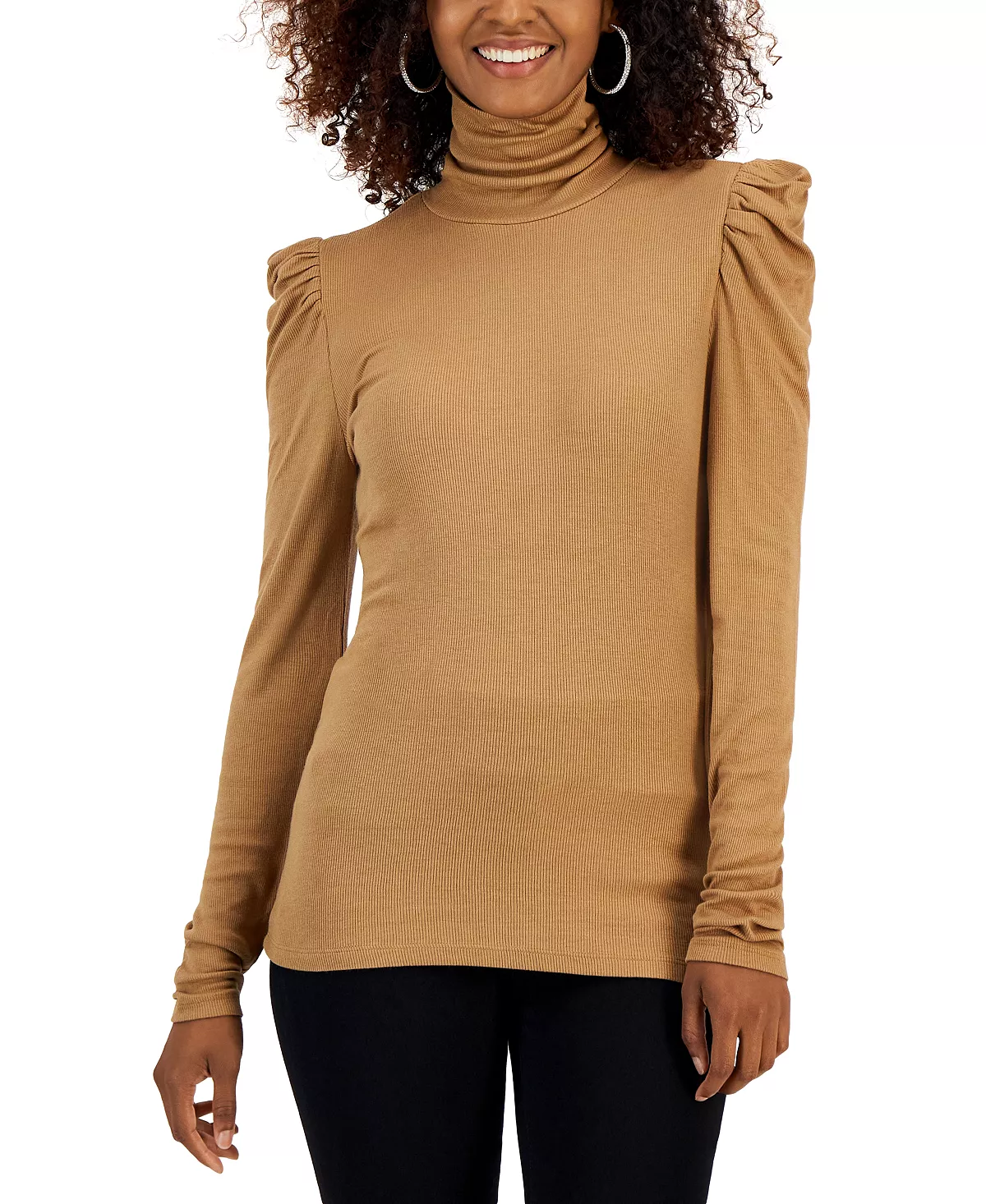 INC International Concepts Women's Puff-Sleeve Turtleneck Top, Created For Macy's 7 INC International Concepts Women's Puff-Sleeve Turtleneck Top, Created For Macy's - Image 7