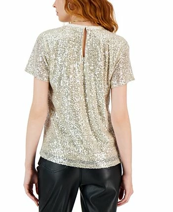 INC International Concepts Women's Sequin T-Shirt, Created For Macy's 2 INC International Concepts Women's Sequin T-Shirt, Created For Macy's - Image 2