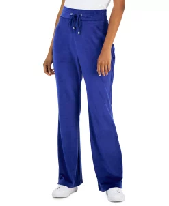 INC International Concepts Women's Velour High-Rise Flare-Leg Pants, Created For Macy's -VINCE CAMUTO Shop 22270643 fpx