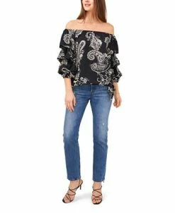 Vince Camuto Women's Bubble Sleeve Blooming Paisley Blouse -VINCE CAMUTO Shop 22291723 fpx
