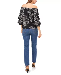 Vince Camuto Women's Bubble Sleeve Blooming Paisley Blouse -VINCE CAMUTO Shop 22291724 fpx