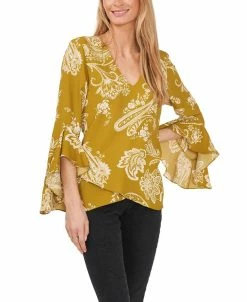 Vince Camuto Women's Flutter Sleeve V-neck Blouse