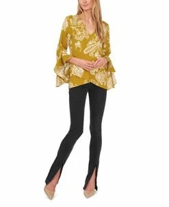 Vince Camuto Women's Flutter Sleeve V-neck Blouse -VINCE CAMUTO Shop 22291809 fpx