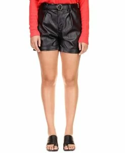 Sanctuary Women's Daily Pleated Faux-Leather Shorts