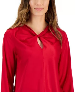Kasper Women's Twisted Keyhole-Neck Long-Sleeve Top -VINCE CAMUTO Shop 22302785 fpx