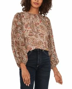 Vince Camuto Women's Crewneck Blouson-Sleeve Blouse