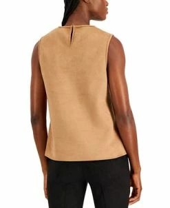 Alternative view of Anne Klein Women's Topstitched Sleeveless Faux-Suede Shell