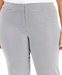 Kasper Plus Size Houndstooth Mid-Rise Slim-Leg Pants -VINCE CAMUTO Shop 22336627 fpx