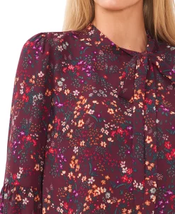 CeCe Women's Printed Bow-Neck Top -VINCE CAMUTO Shop 22336672 fpx
