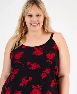 Bar III Plus Size Floral-Print Camisole, Created For Macy's -VINCE CAMUTO Shop 22337592 fpx