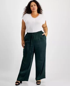 Bar III Plus Size Washed Satin Pull-On Wide-Leg Pants, Created For Macy's 11 Bar III Plus Size Washed Satin Pull-On Wide-Leg Pants, Created For Macy's -VINCE CAMUTO Shop 22337723 fpx
