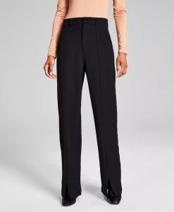 And Now This Women's High-Rise Split-Leg Straight Trousers