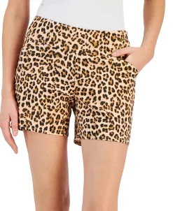 INC International Concepts Women's Curvy Printed Pull-On Shorts, Created For Macy's -VINCE CAMUTO Shop 22360000 fpx