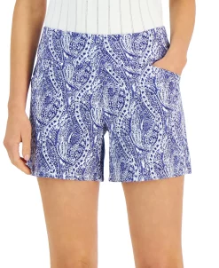 INC International Concepts Women's Printed Mid-Rise Pull-On Shorts, Created For Macy's -VINCE CAMUTO Shop 22360004 fpx