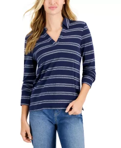 Charter Club Women's Split-Neck Collared Top, Created For Macy's 8 Charter Club Women's Split-Neck Collared Top, Created For Macy's -VINCE CAMUTO Shop 22362947 fpx