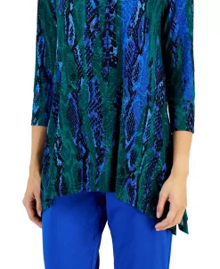 JM Collection Women's Chroma Snake Jacquard Top, Created For Macy's -VINCE CAMUTO Shop 22368456 fpx