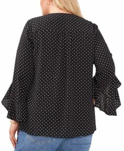 Vince Camuto Plus Size Polka-Dot Flutter-Sleeve Blouse 7 Vince Camuto Plus Size Polka-Dot Flutter-Sleeve Blouse -VINCE CAMUTO Shop 22370573 fpx