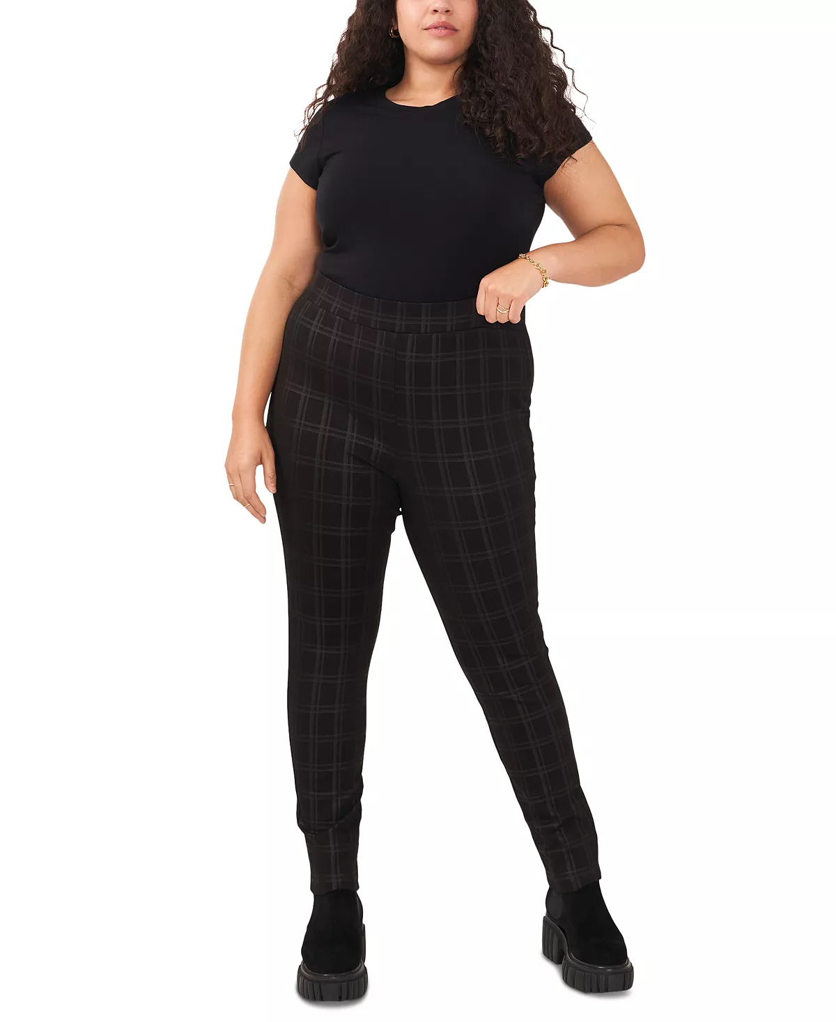 Vince Camuto Plus Size Plaid Leggings 4 Vince Camuto Plus Size Plaid Leggings - Image 4