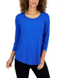 JM Collection 3/4-Sleeve Solid Tunic Top, Created For Macy's -VINCE CAMUTO Shop 22372110 fpx