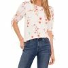 CeCe Tie-Sleeve Printed Blouse