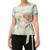 Adrianna Papell Women's Textured Floral-Print Top